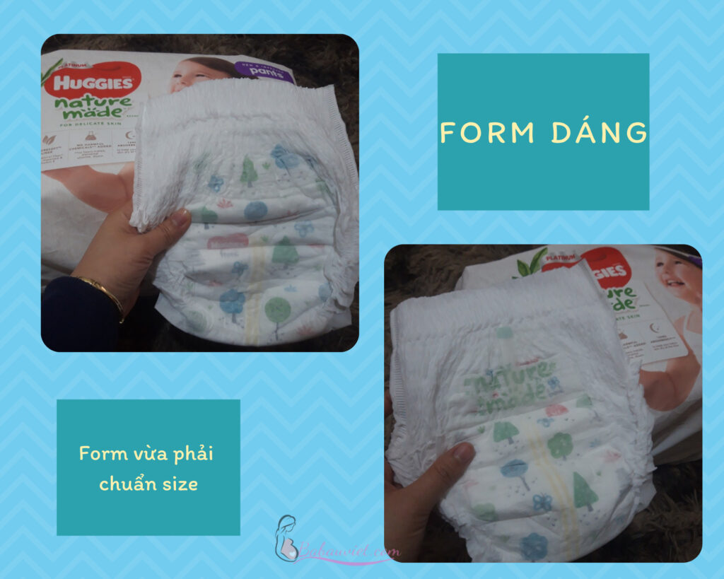 Review form dáng bỉm Huggies Nature Made