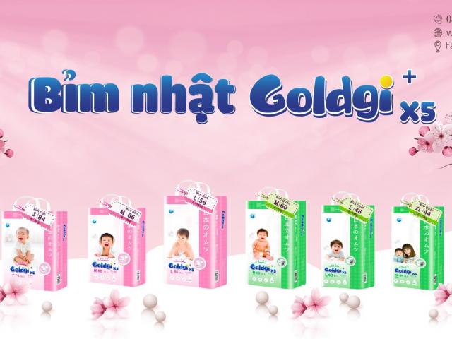 Bỉm Nhật Goldgi X5 được xem là một loại bỉm giá rẻ, thấm hút tốt cho bé