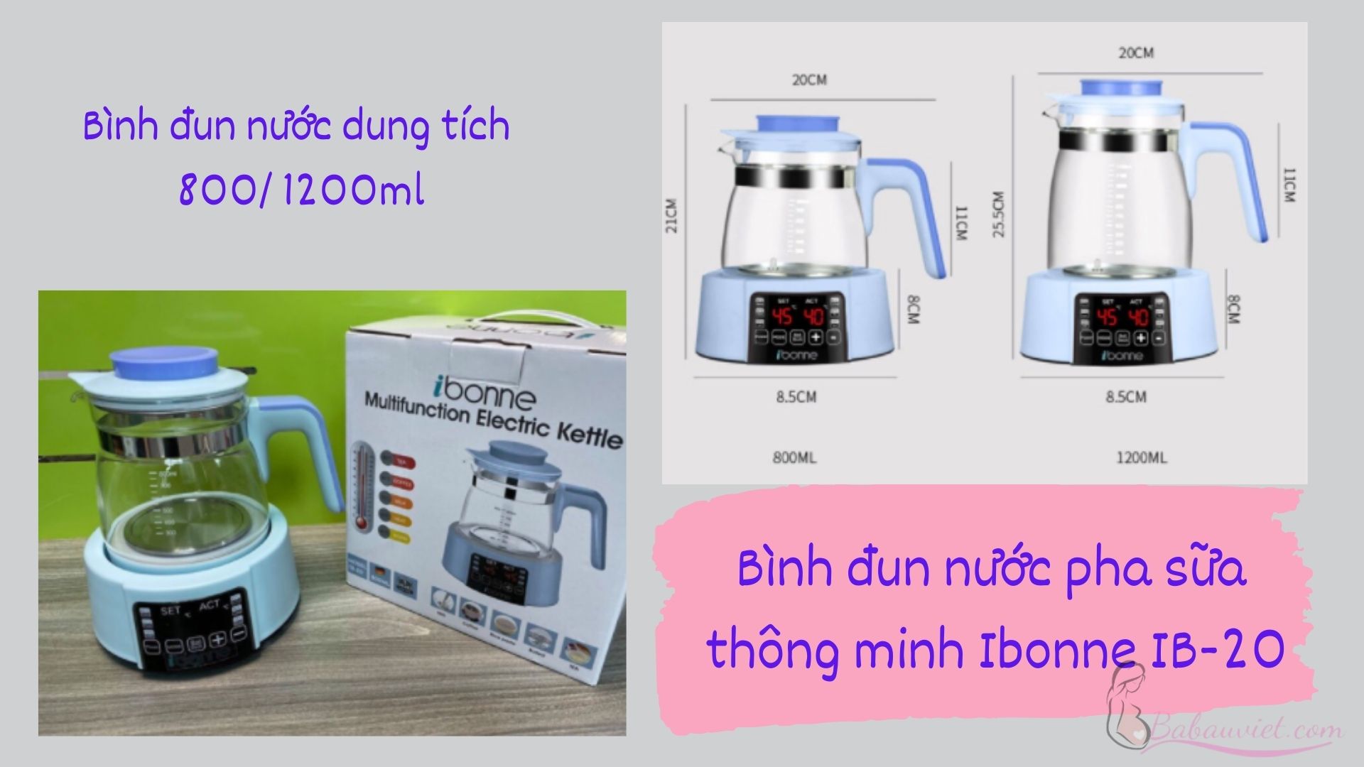 Bình đun nước pha sữa cho bé Ibonne IB-20