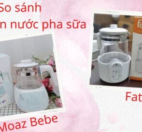 So sánh bình đun nước pha sữa Moaz Bebe và FatzBaby