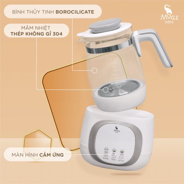 Review bình đun nước pha sữa Moaz Bebe 012 có tốt không?