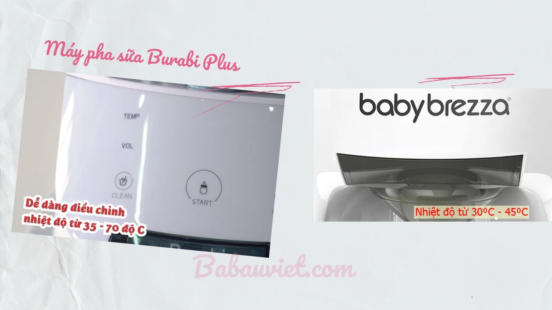 So sánh về giải nhiệt độ của máy pha sữa Burabi và Baby Brezza